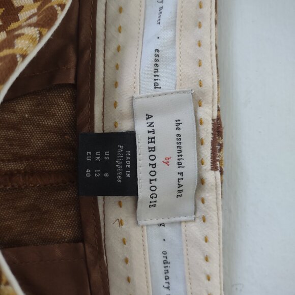 Anthropologie - the essential flare trousers - high rise (tan/brown) - size 8 - Picture 5 of 6